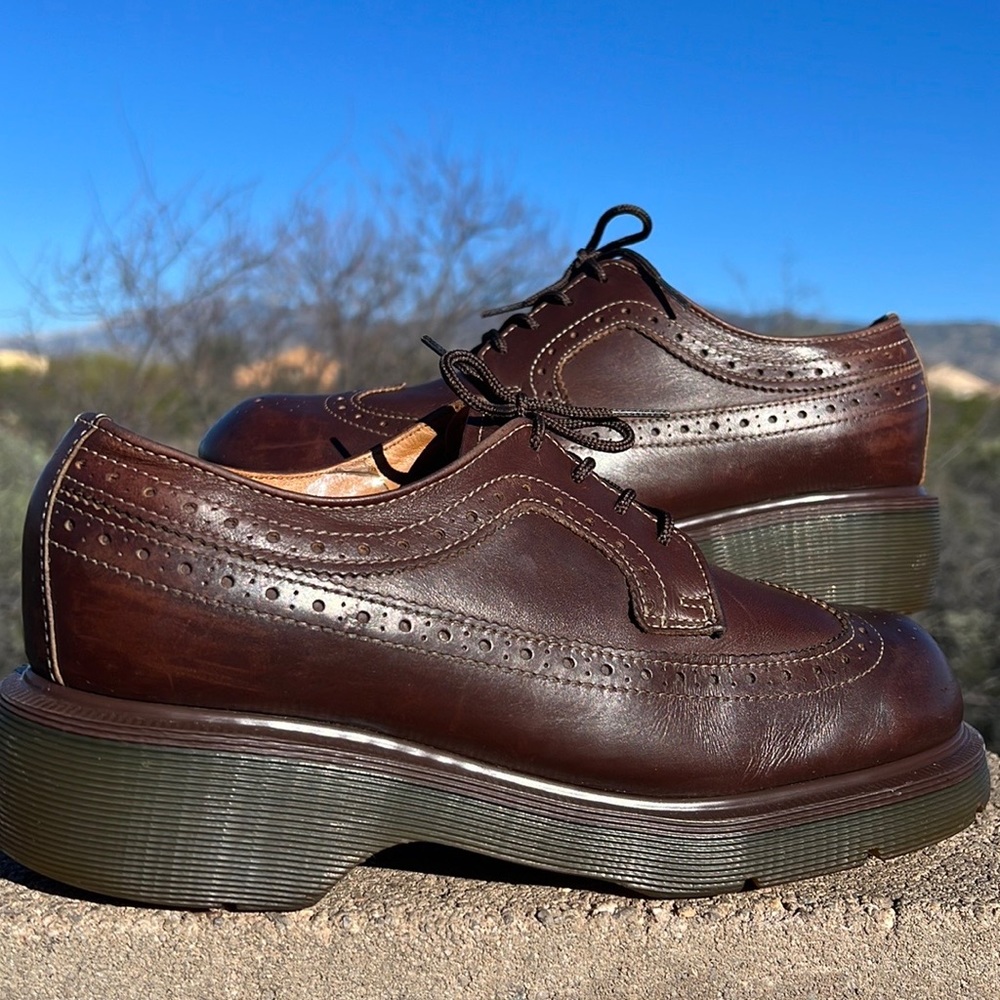 🏴󠁧󠁢󠁥󠁮󠁧󠁿 Dr. Martens MIE Brogue Wingtip Babydoll Platform Y2K Oxfords UK 8